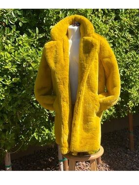 Apparis Yellow Teddy Faux Fur Coat